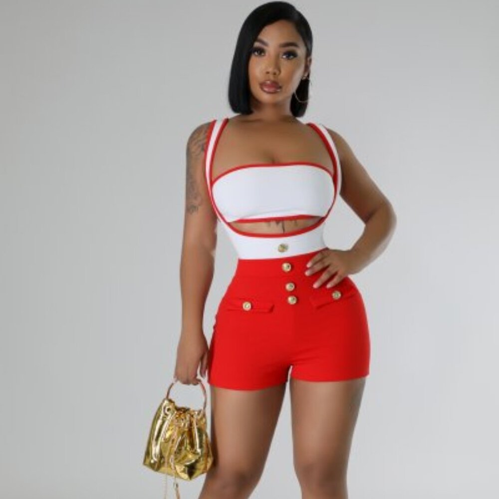 2pc Taking Off Romper Set Half